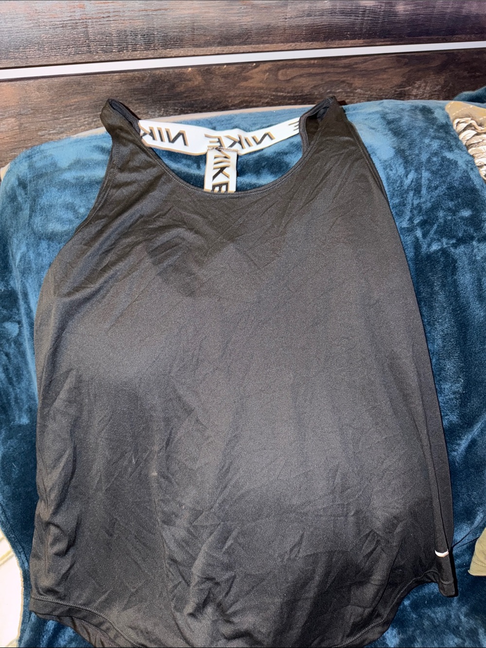 Nike Black Women's Tank Top with White Branded Strap